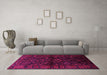 Machine Washable Persian Pink Traditional Rug in a Living Room, wshtr1401pnk