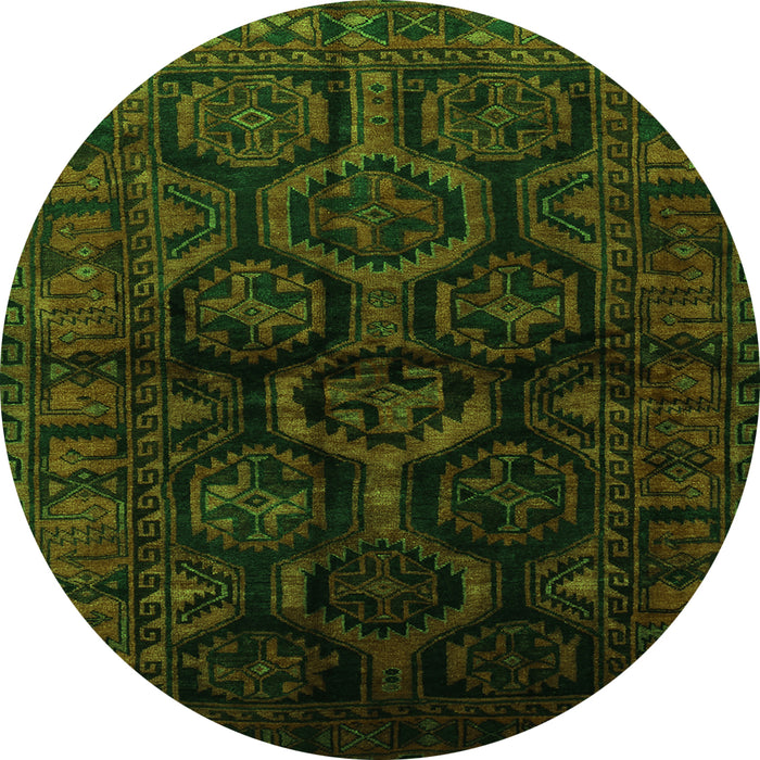 Square Persian Green Traditional Rug, tr1401grn