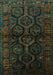 Machine Washable Persian Turquoise Traditional Area Rugs, wshtr1401turq