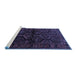 Sideview of Machine Washable Persian Blue Traditional Rug, wshtr1401blu