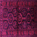 Square Machine Washable Persian Pink Traditional Rug, wshtr1401pnk