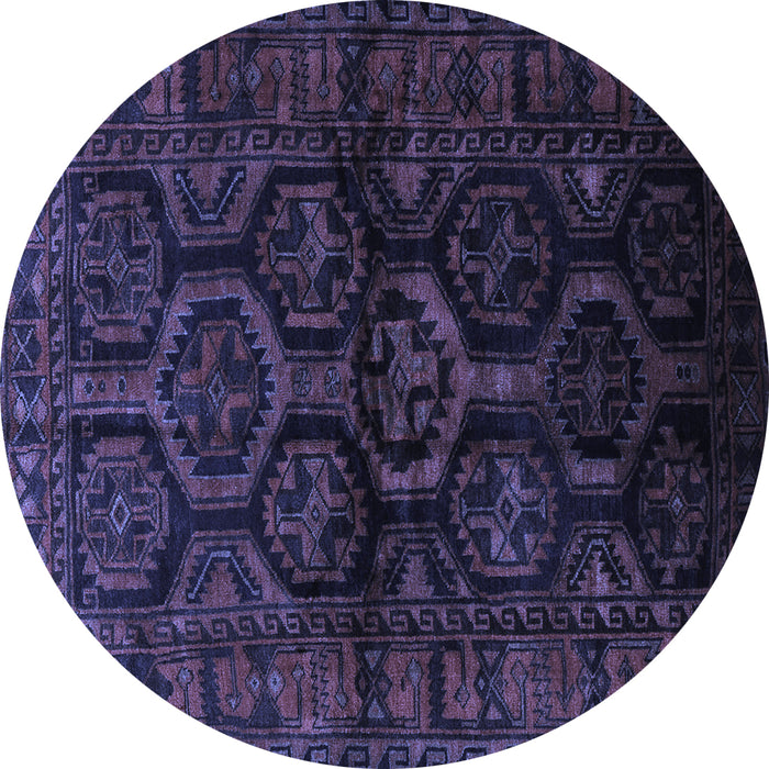 Round Persian Blue Traditional Rug, tr1401blu