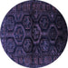 Round Persian Blue Traditional Rug, tr1401blu