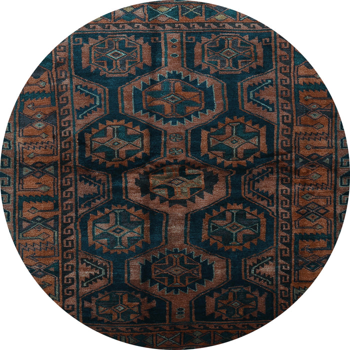 Round Persian Light Blue Traditional Rug, tr1401lblu