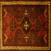 Square Persian Yellow Traditional Rug, tr1402yw