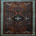 Square Persian Light Blue Traditional Rug, tr1402lblu