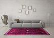 Machine Washable Persian Pink Traditional Rug in a Living Room, wshtr1402pnk