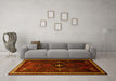 Machine Washable Persian Yellow Traditional Rug in a Living Room, wshtr1402yw