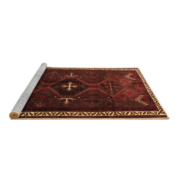 Sideview of Machine Washable Persian Brown Traditional Rug, wshtr1402brn