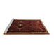 Sideview of Machine Washable Persian Brown Traditional Rug, wshtr1402brn