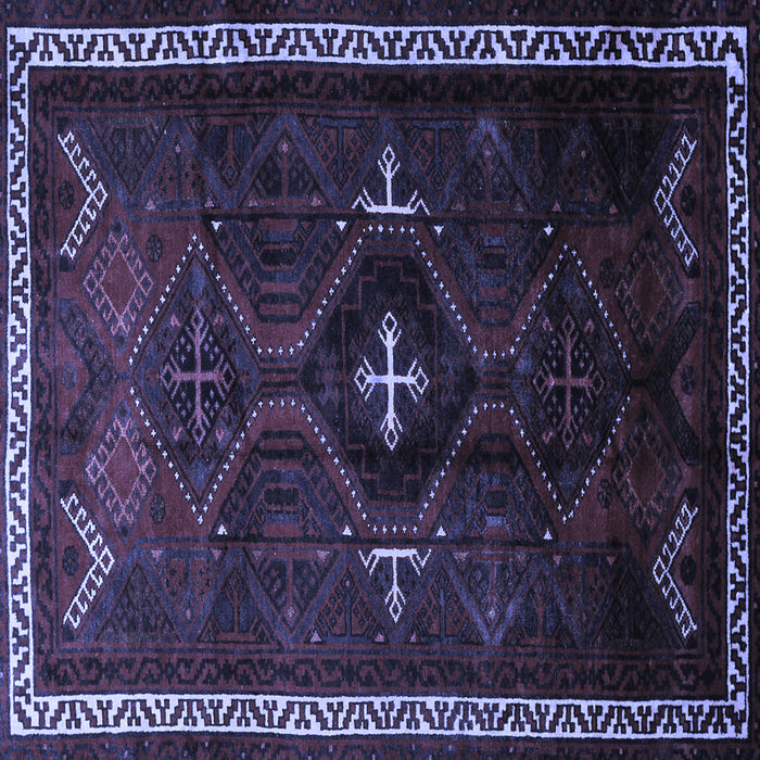 Square Persian Blue Traditional Rug, tr1402blu