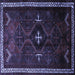 Square Persian Blue Traditional Rug, tr1402blu