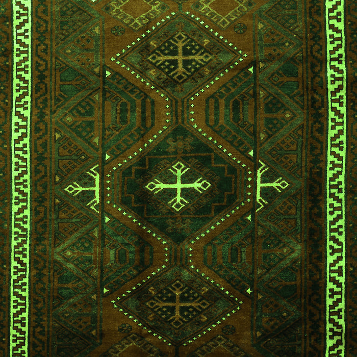 Serging Thickness of Machine Washable Persian Green Traditional Area Rugs, wshtr1402grn