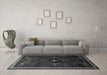 Machine Washable Persian Gray Traditional Rug in a Living Room,, wshtr1402gry