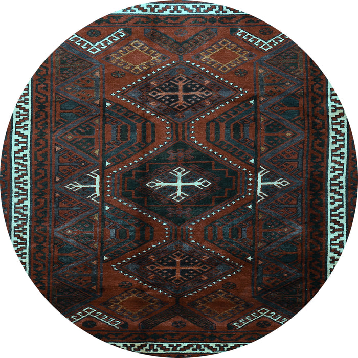 Round Persian Light Blue Traditional Rug, tr1402lblu