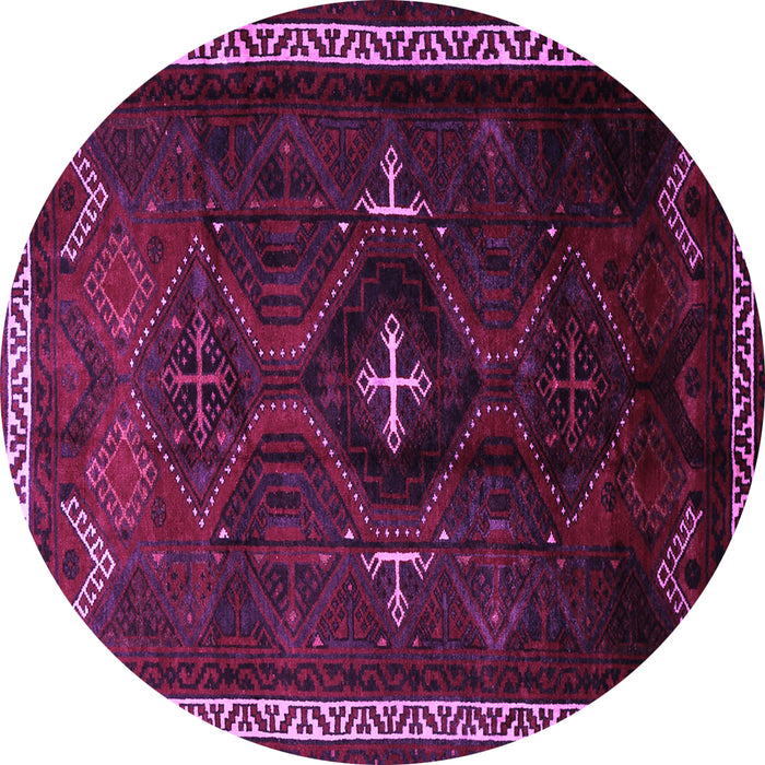 Round Persian Purple Traditional Rug, tr1402pur