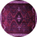 Round Persian Purple Traditional Rug, tr1402pur