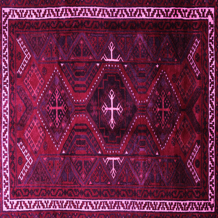 Square Machine Washable Persian Pink Traditional Rug, wshtr1402pnk
