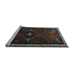 Sideview of Machine Washable Persian Light Blue Traditional Rug, wshtr1402lblu