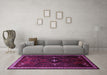 Machine Washable Persian Purple Traditional Area Rugs in a Living Room, wshtr1402pur