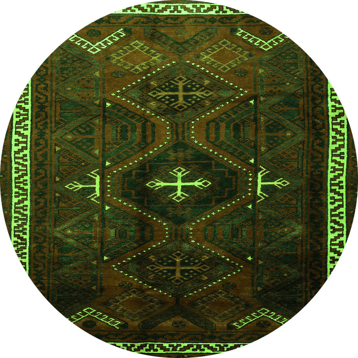 Square Persian Green Traditional Rug, tr1402grn