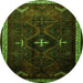 Square Persian Green Traditional Rug, tr1402grn