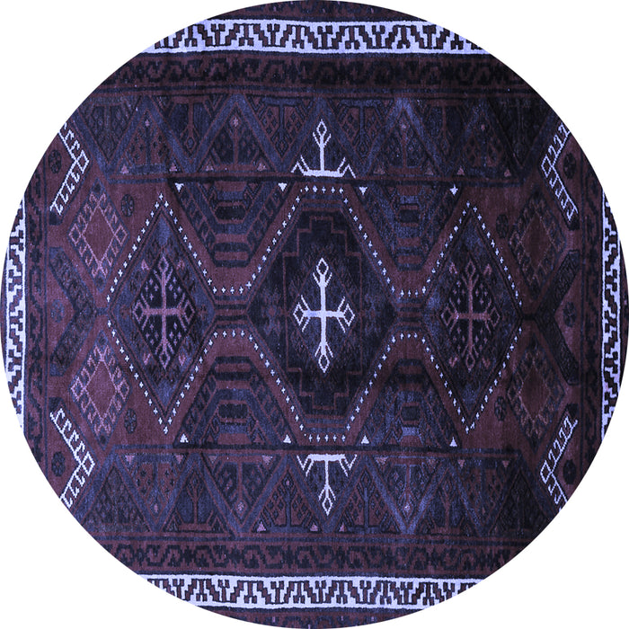 Round Persian Blue Traditional Rug, tr1402blu