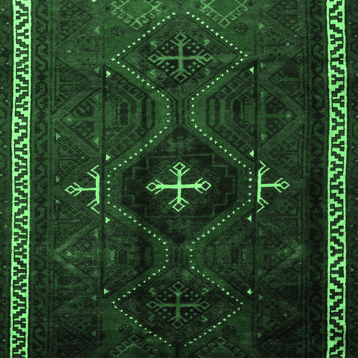 Machine Washable Persian Emerald Green Traditional Area Rugs, wshtr1402emgrn