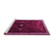 Sideview of Machine Washable Persian Pink Traditional Rug, wshtr1402pnk