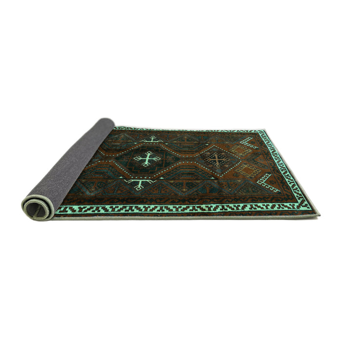 Sideview of Persian Turquoise Traditional Rug, tr1402turq