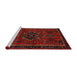 Sideview of Machine Washable Traditional Tomato Red Rug, wshtr1403