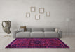 Machine Washable Persian Purple Traditional Area Rugs in a Living Room, wshtr1403pur