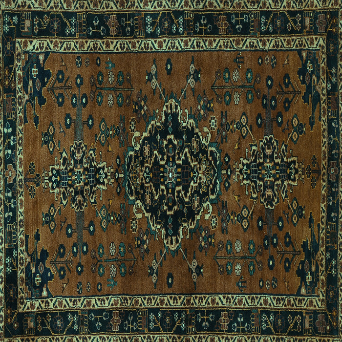 Square Machine Washable Persian Turquoise Traditional Area Rugs, wshtr1403turq