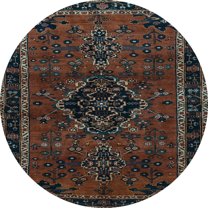 Round Machine Washable Persian Light Blue Traditional Rug, wshtr1403lblu