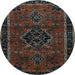 Round Persian Light Blue Traditional Rug, tr1403lblu