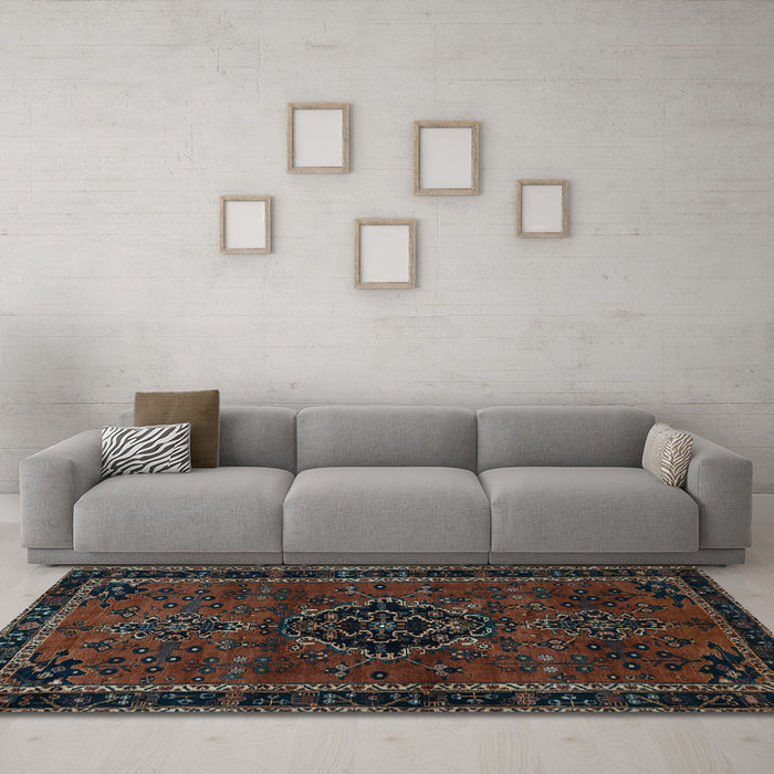Machine Washable Persian Light Blue Traditional Rug in a Living Room, wshtr1403lblu