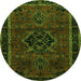 Machine Washable Persian Green Traditional Area Rugs, wshtr1403grn