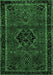 Machine Washable Persian Emerald Green Traditional Area Rugs, wshtr1403emgrn