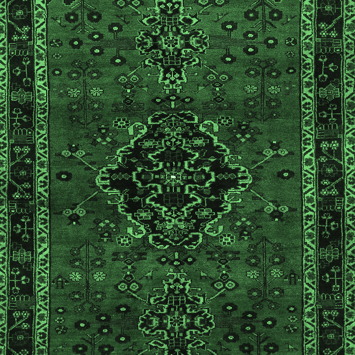 Machine Washable Persian Emerald Green Traditional Area Rugs, wshtr1403emgrn