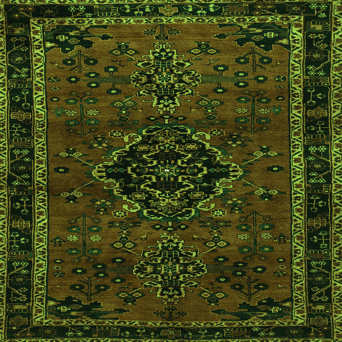 Serging Thickness of Persian Green Traditional Rug, tr1403grn