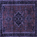 Square Persian Blue Traditional Rug, tr1403blu