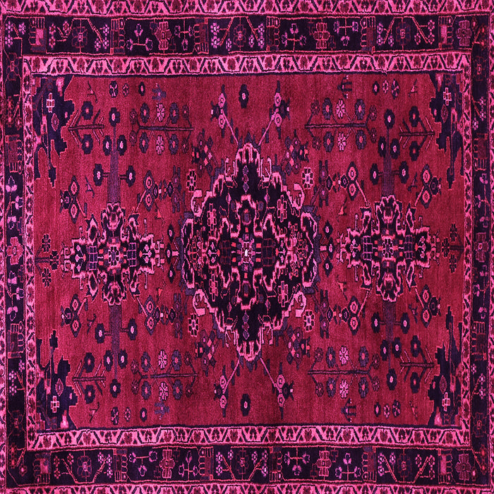Square Machine Washable Persian Pink Traditional Rug, wshtr1403pnk