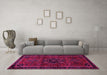 Machine Washable Persian Pink Traditional Rug in a Living Room, wshtr1403pnk