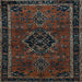 Square Persian Light Blue Traditional Rug, tr1403lblu