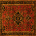Square Persian Yellow Traditional Rug, tr1403yw