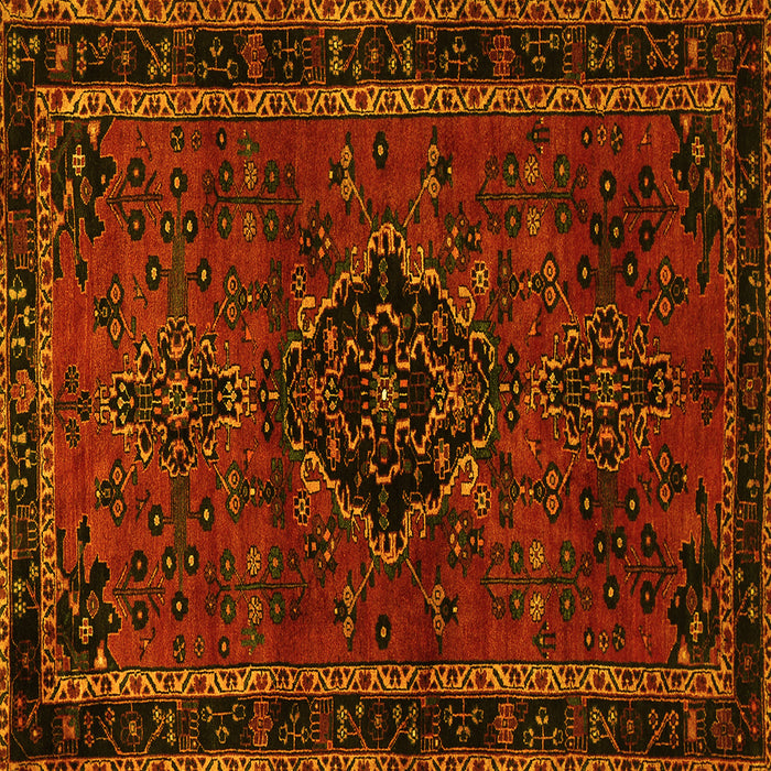 Square Machine Washable Persian Yellow Traditional Rug, wshtr1403yw