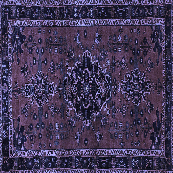 Square Machine Washable Persian Blue Traditional Rug, wshtr1403blu