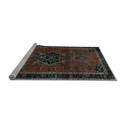 Sideview of Machine Washable Persian Light Blue Traditional Rug, wshtr1403lblu