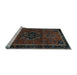 Sideview of Machine Washable Persian Light Blue Traditional Rug, wshtr1403lblu