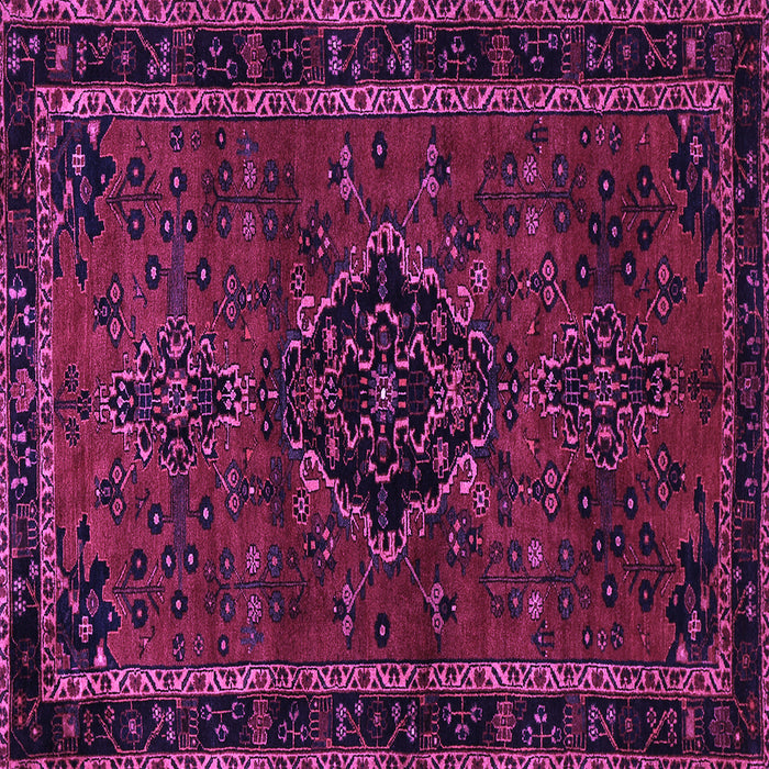 Square Machine Washable Persian Purple Traditional Area Rugs, wshtr1403pur
